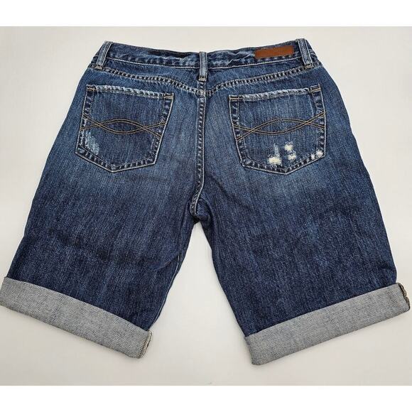 Abercrombie & Fitch Women's Size 8 Cotton Medium Wash Cuffed Bermuda Shorts - Picture 8 of 8